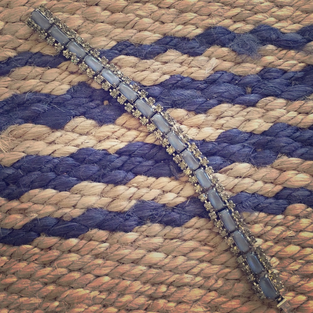 Slate Purple and crystal Cocktail Bracelet